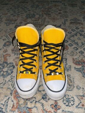 Converse Yellow High-Top Sneakers with Black Laces